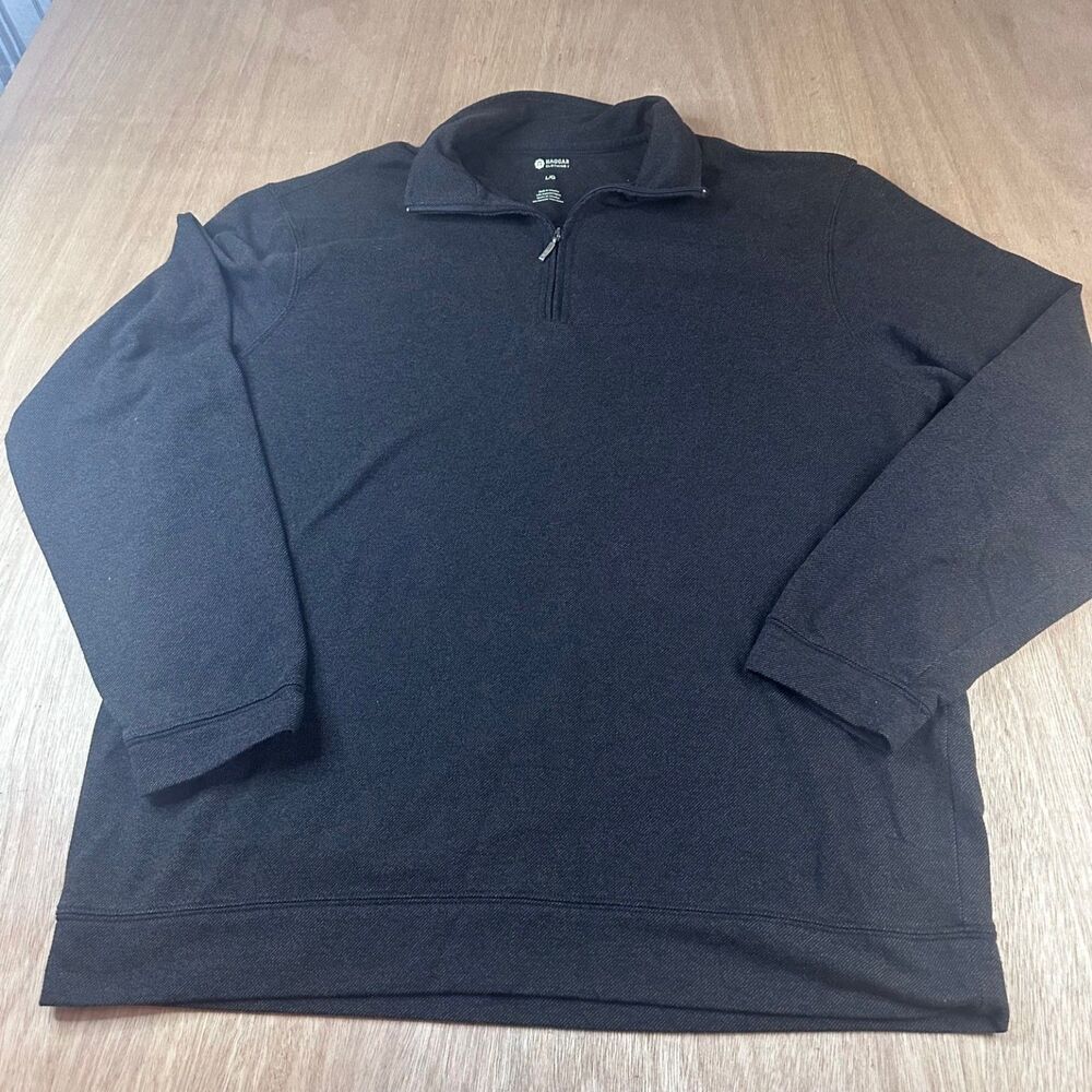 Haggar Quarter Zip Pullover Sweater Men’s Large Dark Brown Heather Casual